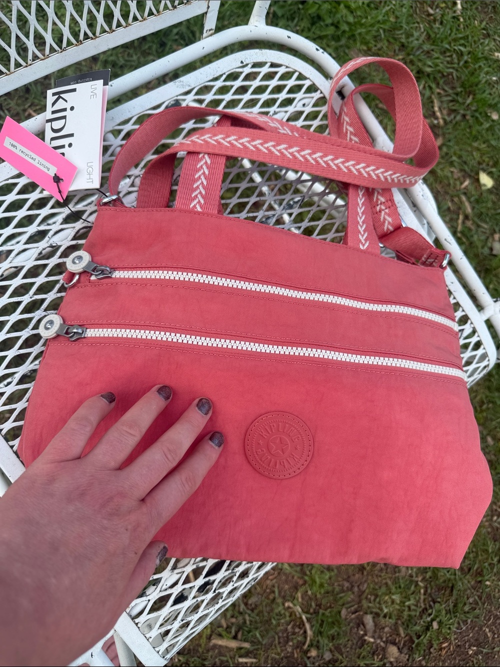 Kipling purse vintage pink tonal 100% recycled lining - Picture 6 of 6